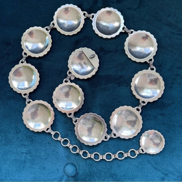 VINTAGE SILVER CONCHO CHAIN BELT 1996 EXCELLENT CONDITION - Picture 5 of 8